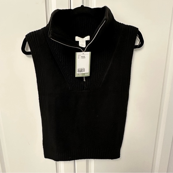 H&M knit black collar with zipper women’s one size - Picture 3 of 8